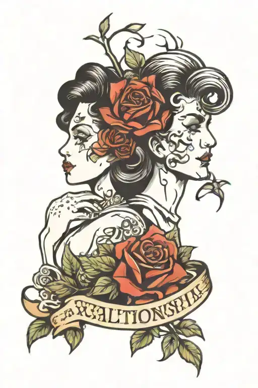 relationship symbolized tattoo design idea