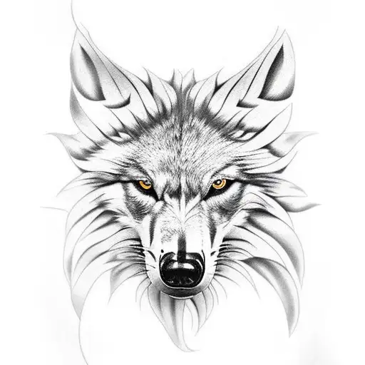 lobo Guará  tattoo design idea
