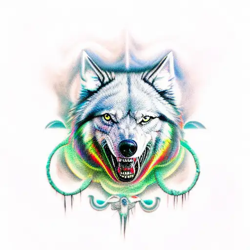 lobo Guará  tattoo design idea