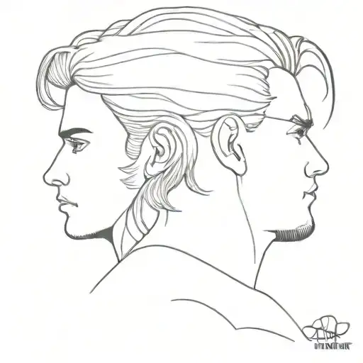 Men in mullet tattoo design idea