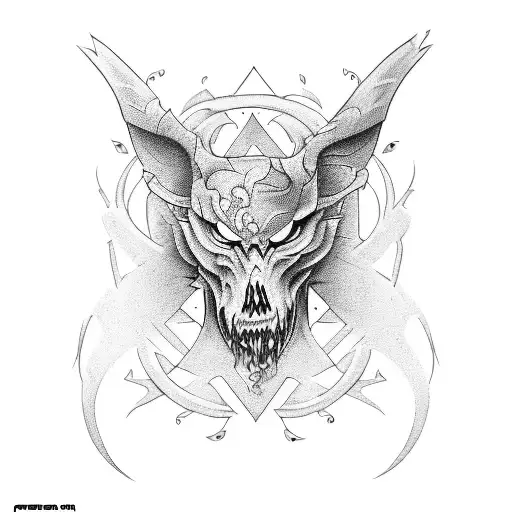 A knife tattoo design with intricate details and symbolism related to chaos and anarchy tattoo design idea