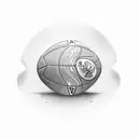 rugby ball and posts tattoo design idea