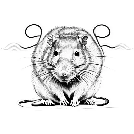 Meditating rat tattoo design idea