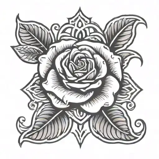 Celtic knot with rose wrapped tattoo design idea