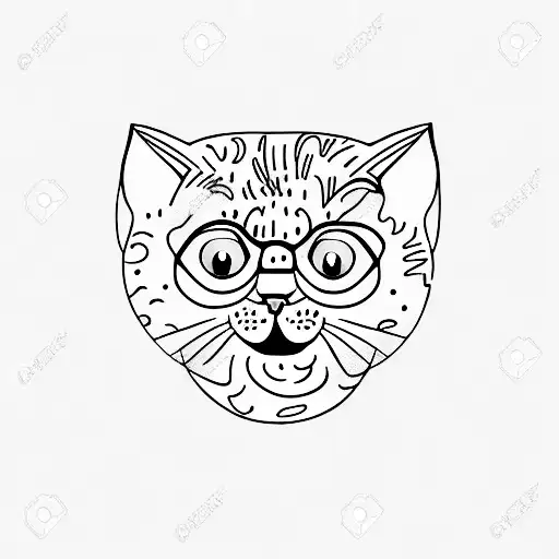 Cute cat tattoo design idea