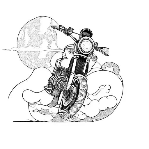adventure motorcycle tattoo design idea