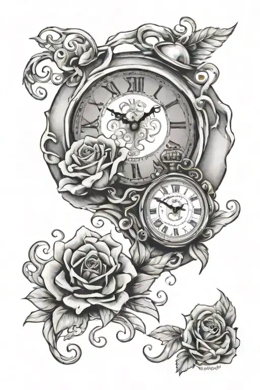 domestic violence survivor on borrowed time clock tattoo design idea
