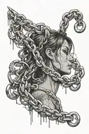 domestic violence survivor breaking chains tattoo design idea