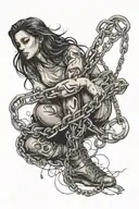 domestic violence survivor breaking chains tattoo design idea