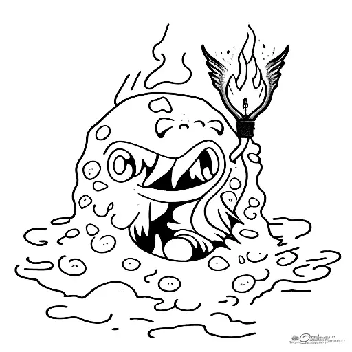 calcifer spirited away on a candle tattoo design idea