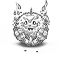 calcifer spirited away on candle soot sprite tattoo design idea