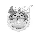 calcifer spirited away on candle soot sprite tattoo design idea