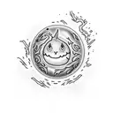 calcifer spirited away on candle soot sprite tattoo design idea