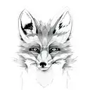 Full body angry fox tattoo design idea