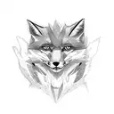 Full body angry fox tattoo design idea