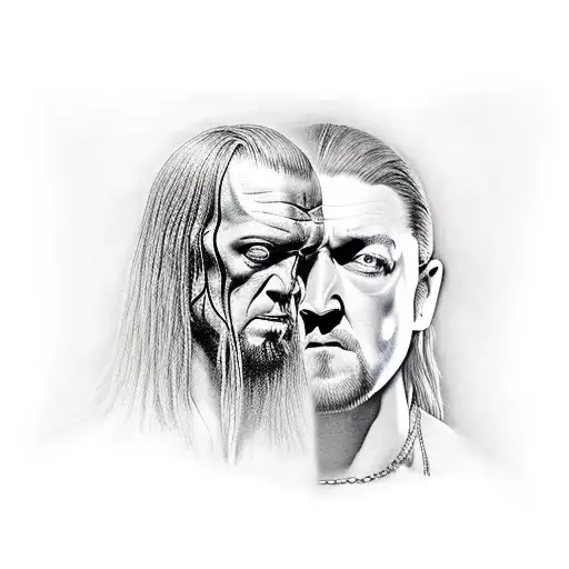 wwe the undertaker and john lennon tattoo design idea