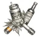 drugs and alcohol tattoo design idea