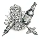 drugs and alcohol tattoo design idea