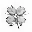 5 leaf clover of black clover tattoo design idea