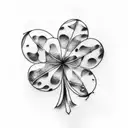 5 leaf clover of black clover tattoo design idea