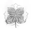 5 leaf clover of black clover tattoo design idea