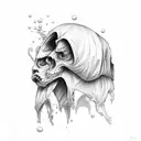 drugged up ghost tattoo design idea