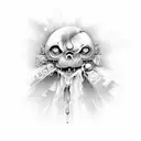 drugged up ghost tattoo design idea