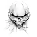 drugged up ghost tattoo design idea