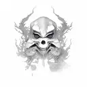 drugged up ghost tattoo design idea