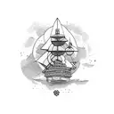 burning ships tattoo design idea