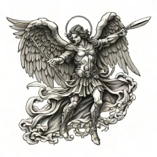 st Michael archangel killing the devil tattoo design idea