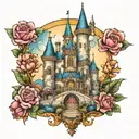 Cinderellas caastle tattoo design idea