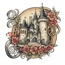 Cinderellas caastle tattoo design idea