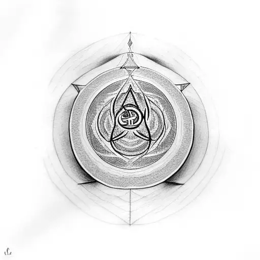 A minimalist tattoo of the One Ring with Elvish script tattoo design idea