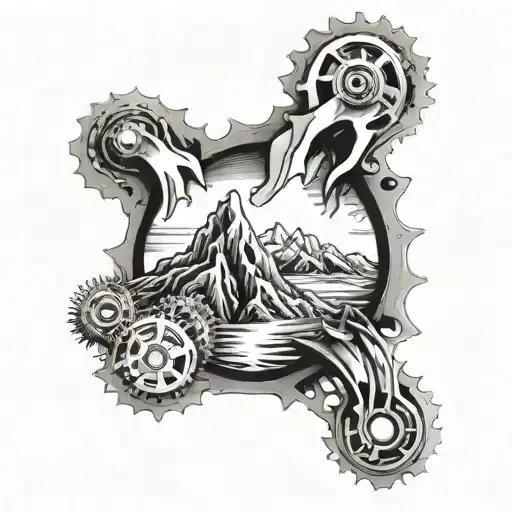 mountain peaks tattoo design idea