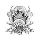 the name esmeralda in cursive with roses falling tattoo design idea