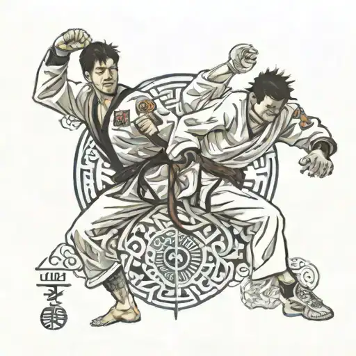 taekwondo and gene generation tattoo design idea