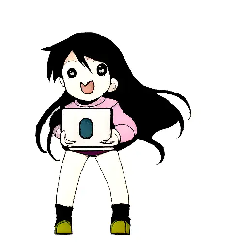 cute anime girl holding a turbo tattoo design idea