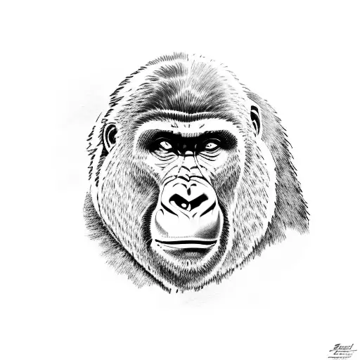 gorilla body with bull head tattoo design idea