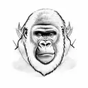 gorilla with bull head tattoo design idea