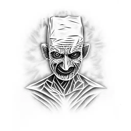 Freddy Krueger ripping through skin tattoo design idea