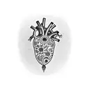 Heart with a K and B engraved tattoo design idea