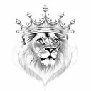 lion with crown tattoo design idea