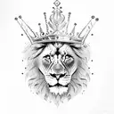 lion with crown tattoo design idea