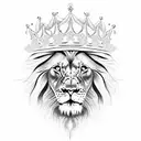 lion with crown tattoo design idea