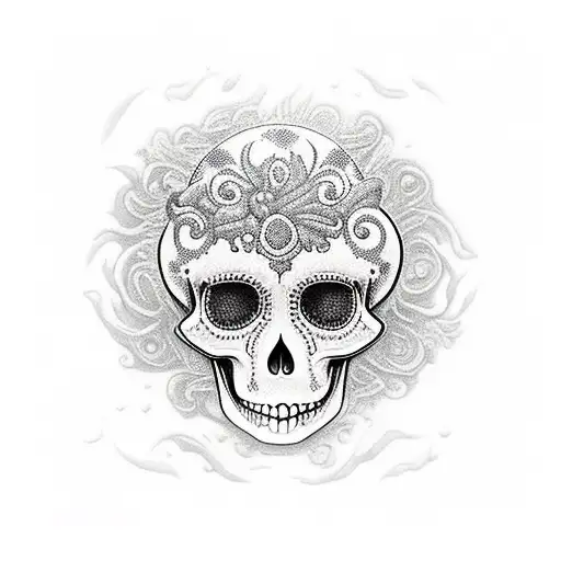 sugar skulls and being underwater  tattoo design idea