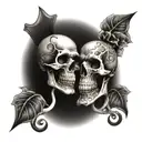 Skull split personality's  tattoo design idea