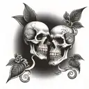 Skull split personality's  tattoo design idea