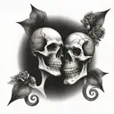 Skull split personality's  tattoo design idea