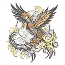asian phoenix  tattoo design idea